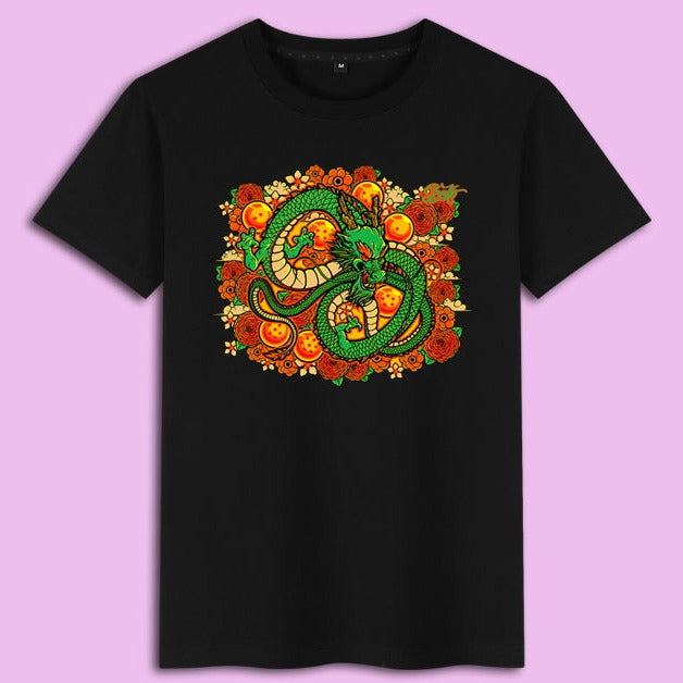 Dragon Ball Shenron Roses Anime Graphic Tee - FIHEROE.