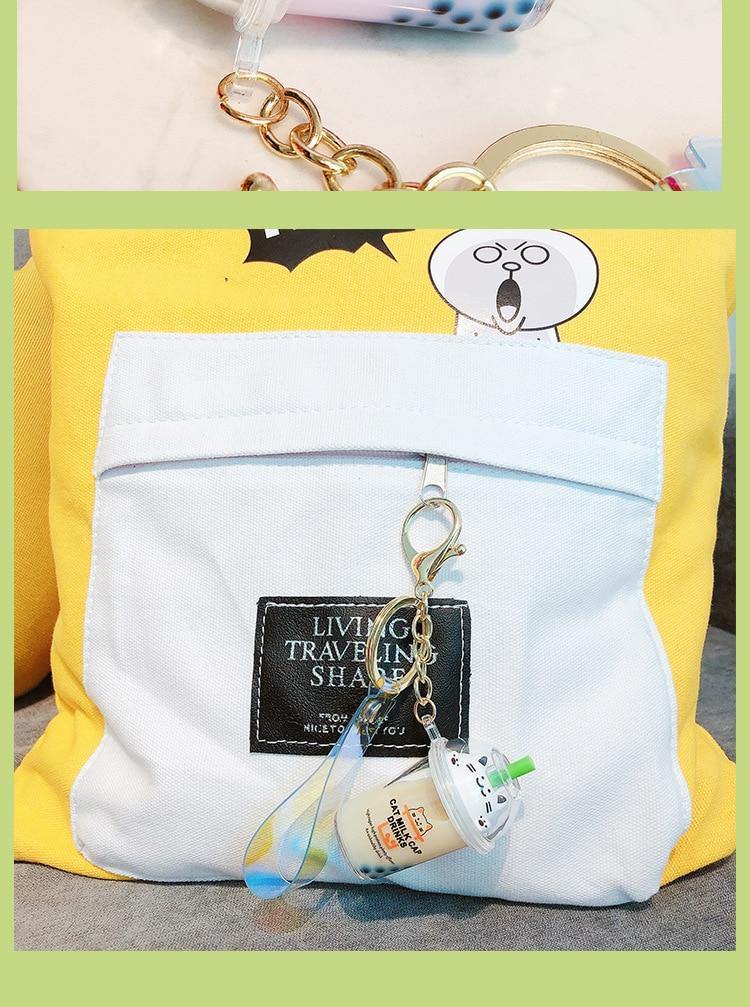 Anime Keychains Boba Milk Tea Bag Charm Pendants - FIHEROE.
