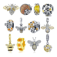 Thumbnail for Honeycomb Hideout Bee Jewelry Silver Beads - FIHEROE.